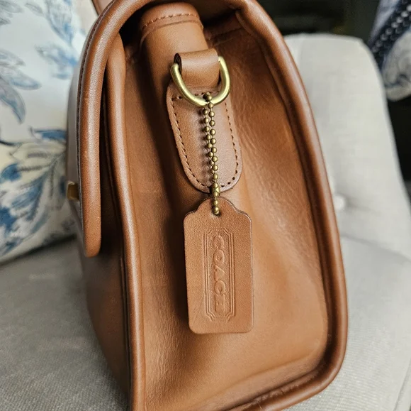 Vintage Coach Manor Leather Handbag British Tan - Picture 11 of 17